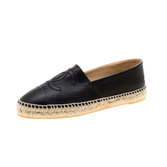 CHANEL Shoes - Chanel Black Leather CC Espadrilles